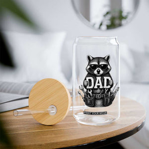 Funny Raccoon Dad Mechanic Glass Can Trash Panda Fathers Day Gift TS12 Print Your Wear