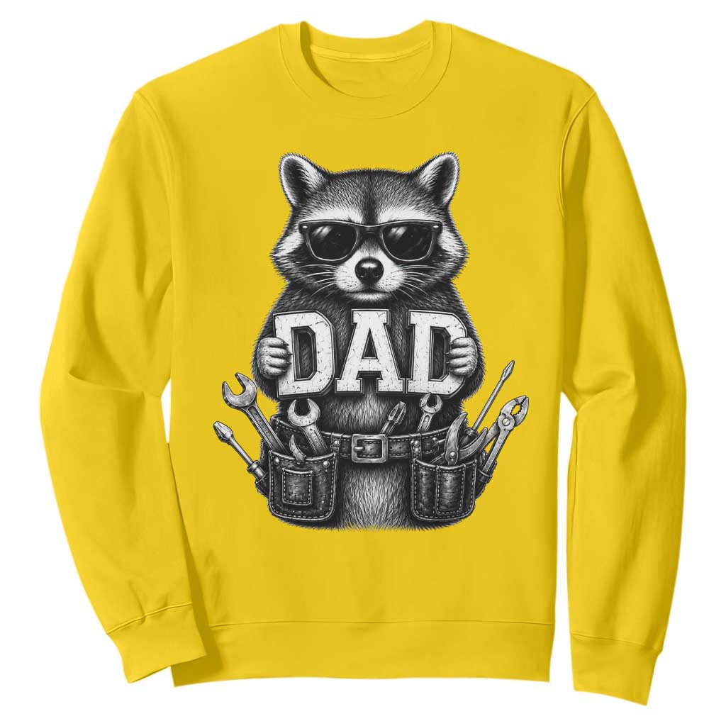 Funny Raccoon Dad Mechanic Sweatshirt Trash Panda Fathers Day Gift TS12 Daisy Print Your Wear