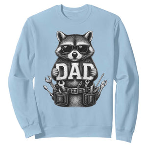 Funny Raccoon Dad Mechanic Sweatshirt Trash Panda Fathers Day Gift TS12 Light Blue Print Your Wear