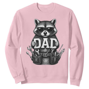 Funny Raccoon Dad Mechanic Sweatshirt Trash Panda Fathers Day Gift TS12 Light Pink Print Your Wear