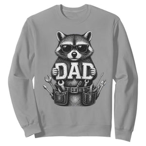 Funny Raccoon Dad Mechanic Sweatshirt Trash Panda Fathers Day Gift TS12 Sport Gray Print Your Wear