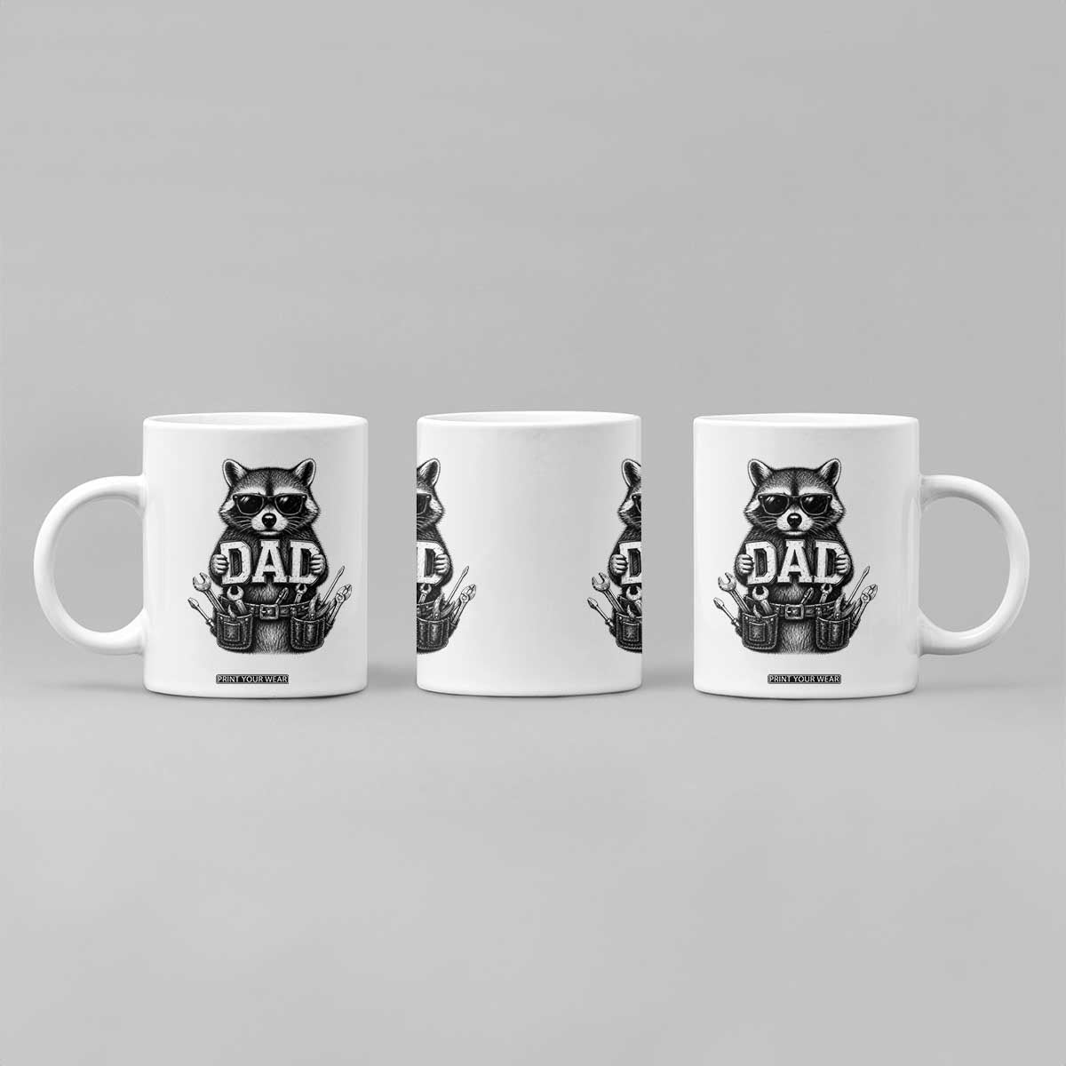 Funny Raccoon Dad Mechanic Coffee Mug Trash Panda Fathers Day Gift TS12 Print Your Wear