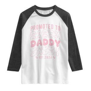 Promoted To Daddy 2026 New Girl Dad Raglan Shirt First Time Fathers Day Gift TS12 White Heather Charcoal Print Your Wear