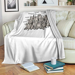 Funny Raccoon Grandpa Throw Blanket Chaos Coordinator Grandpa Life Graphic TS12 Print Your Wear