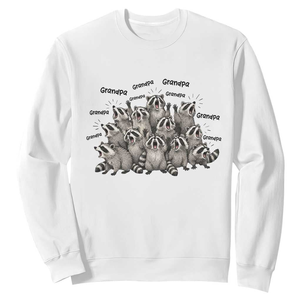 Funny Raccoon Grandpa Sweatshirt Chaos Coordinator Grandpa Life Graphic TS12 White Print Your Wear