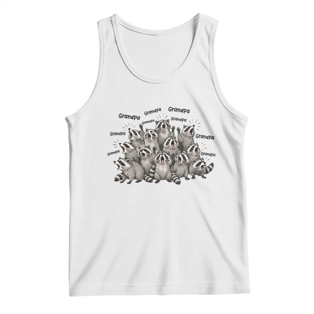 Funny Raccoon Grandpa Tank Top Chaos Coordinator Grandpa Life Graphic TS12 White Print Your Wear