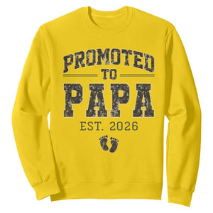 Promoted To Dad Est 2026 Camo Sweatshirt Hunting Style New Dad Gift Graphic TS12 Daisy Print Your Wear