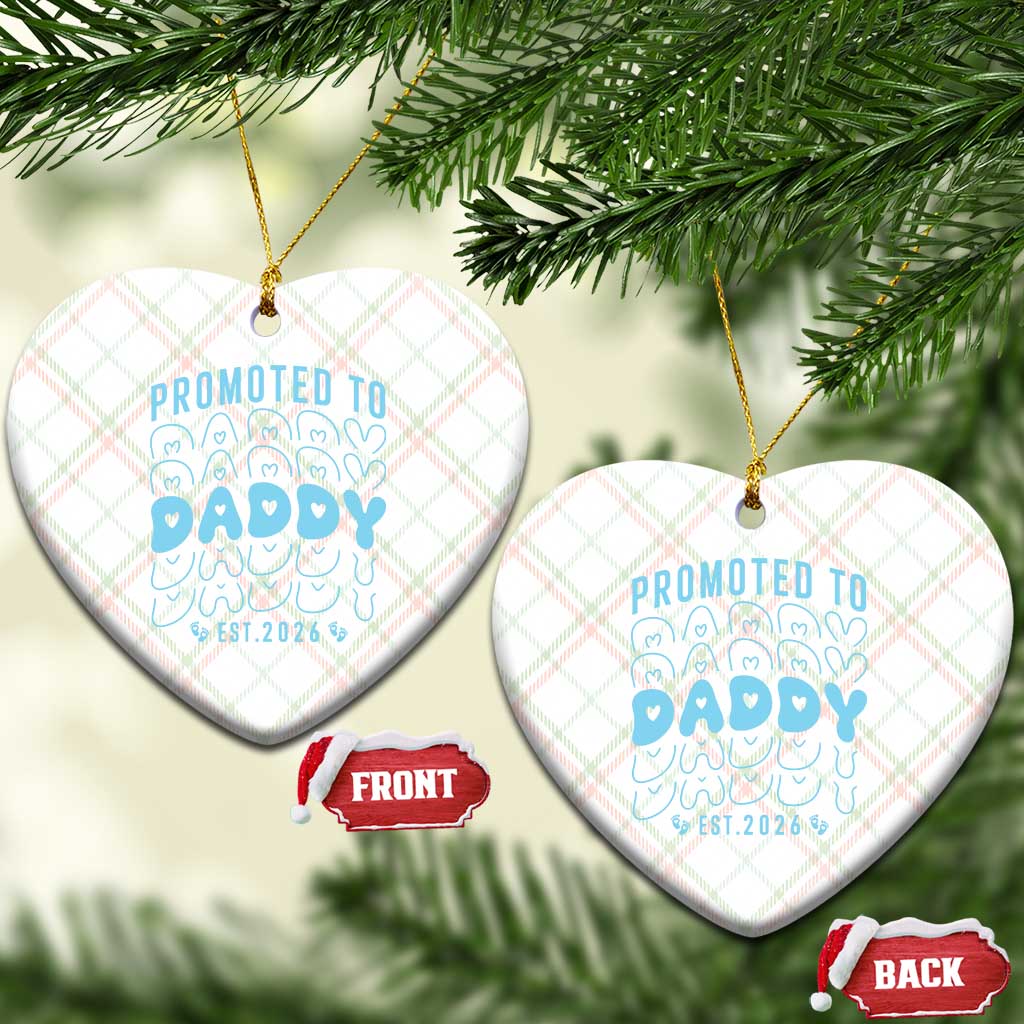 Promoted To Daddy 2026 New Boy Dad Ceramic Ornament First Time Fathers Day Gift TS12 Print Your Wear
