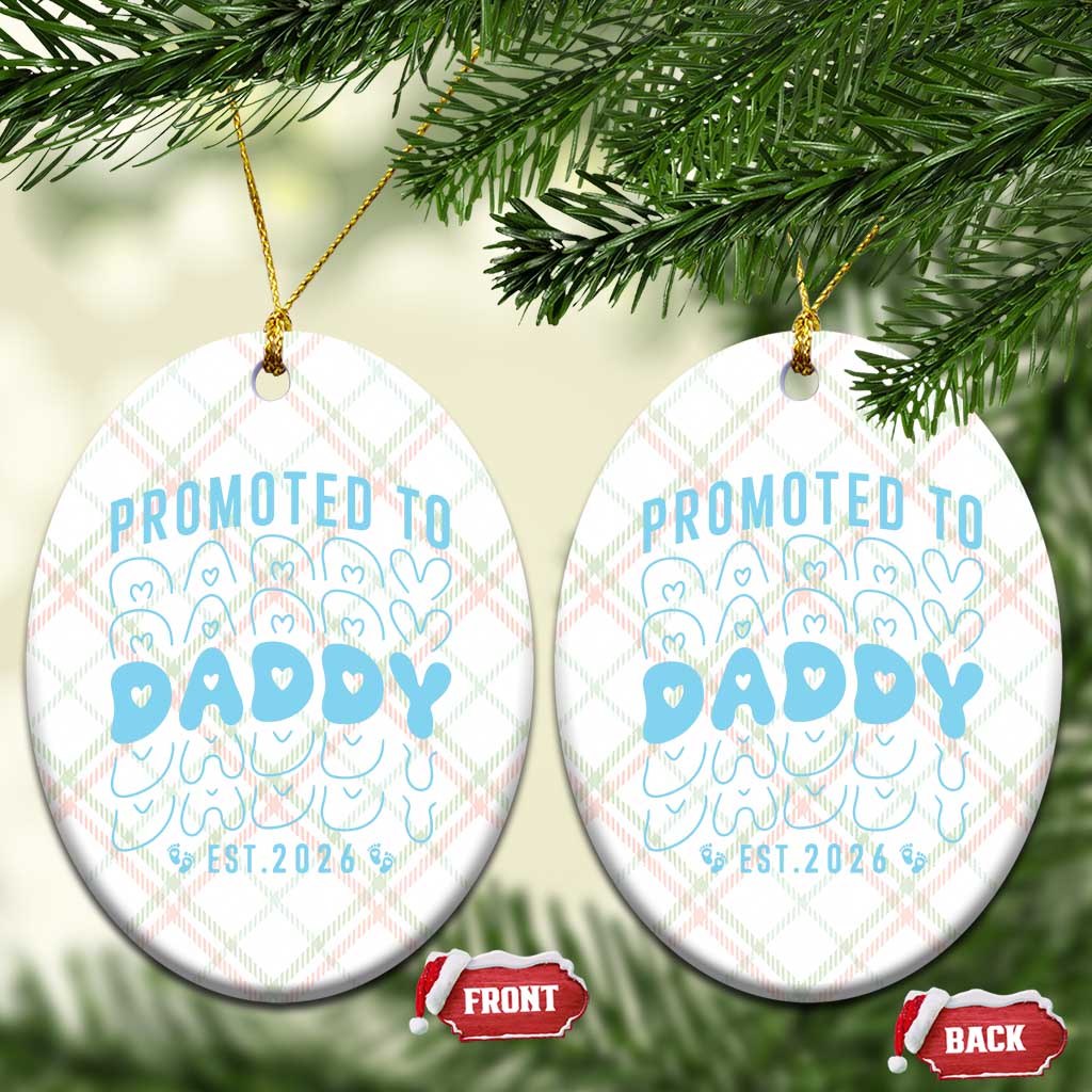 Promoted To Daddy 2026 New Boy Dad Ceramic Ornament First Time Fathers Day Gift TS12 Print Your Wear