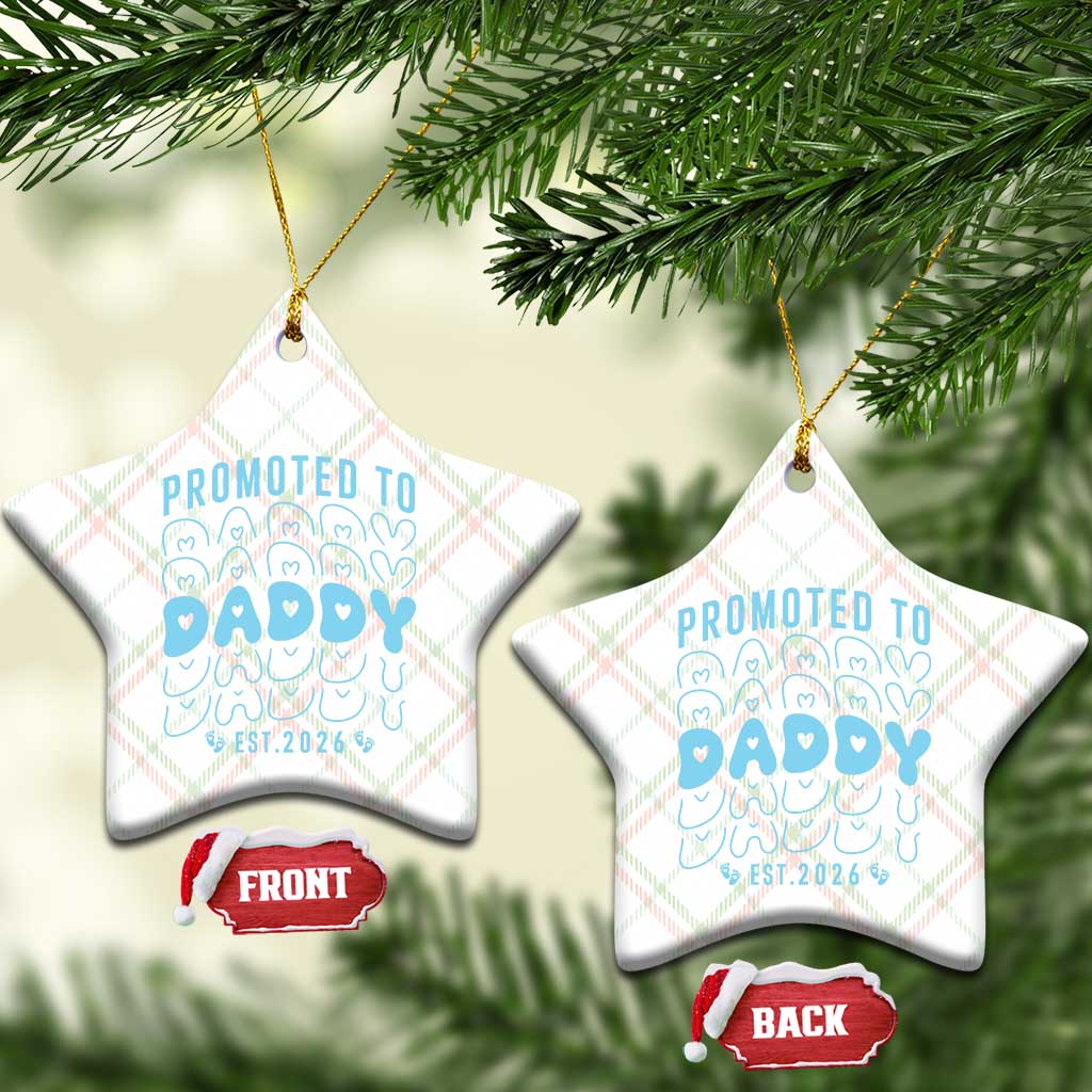Promoted To Daddy 2026 New Boy Dad Ceramic Ornament First Time Fathers Day Gift TS12 Print Your Wear