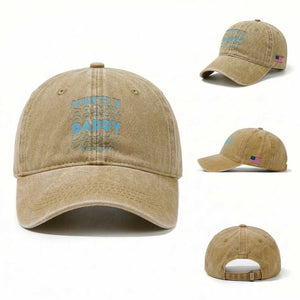 Promoted To Daddy 2026 New Boy Dad Washed Cotton Baseball Cap First Time Fathers Day Gift TS12 Washed Cap Universal Fit Khaki Print Your Wear