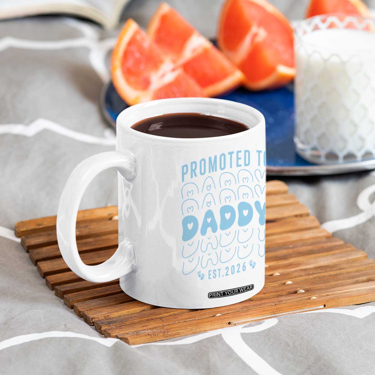 Promoted To Daddy 2026 New Boy Dad Coffee Mug First Time Fathers Day Gift TS12 Print Your Wear