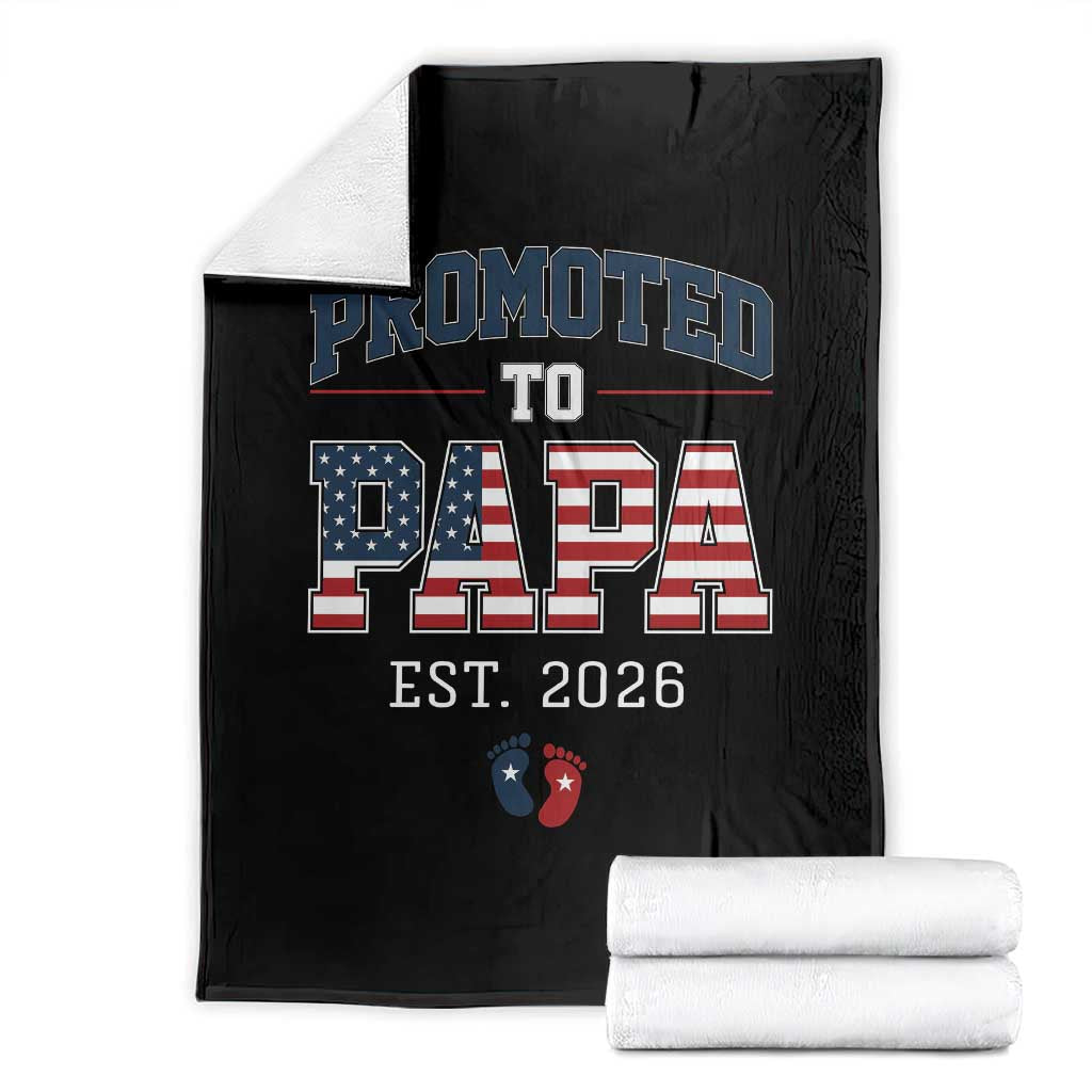 Patriotic Promoted To Dad Est 2026 Throw Blanket US Flag New Father Gift TS12 Black Print Your Wear