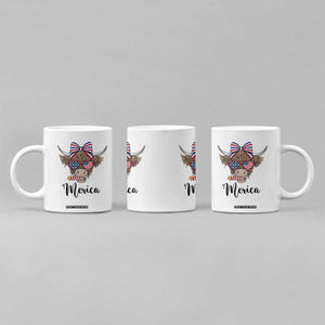 Patriotic Highland Cow Coffee Mug Merica USA Flag Farmer Gift TS12 Print Your Wear
