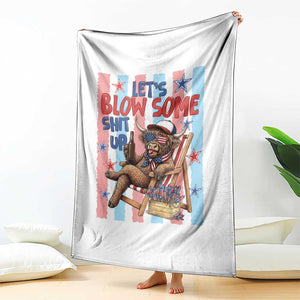 Funny Patriotic Highland Cow Throw Blanket 4th Of July Fireworks Celebration TS12 Print Your Wear