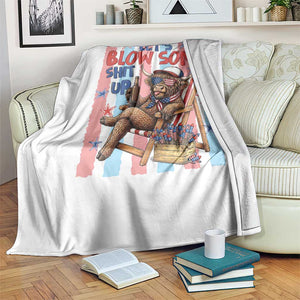 Funny Patriotic Highland Cow Throw Blanket 4th Of July Fireworks Celebration TS12 Print Your Wear