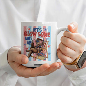 Funny Patriotic Highland Cow Coffee Mug 4th Of July Fireworks Celebration TS12 Print Your Wear