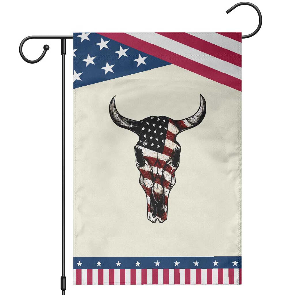 Vintage Western Cow Skull Usa Flag Patriotic Garden Flag American Pride TS12 Modern Beige Blue Print Your Wear