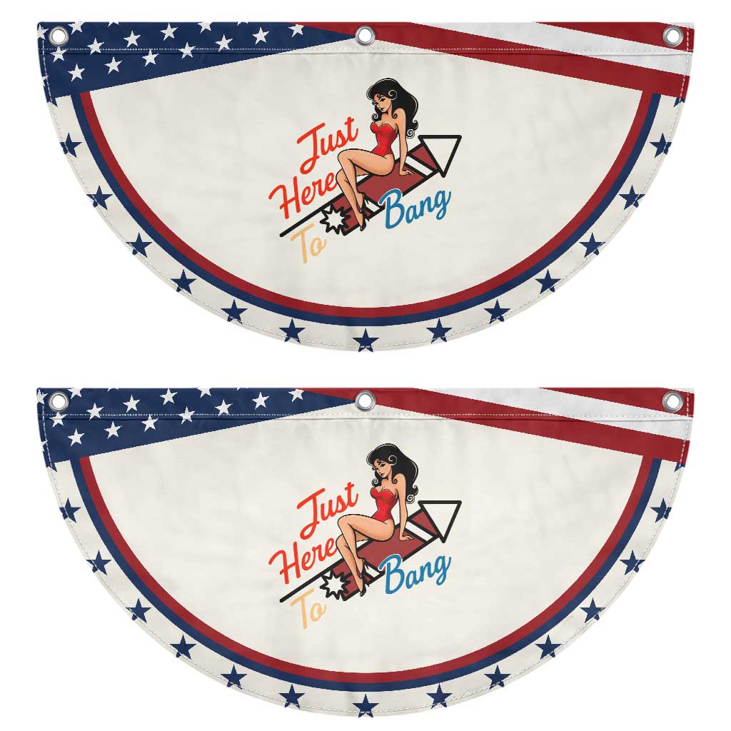 Funny Pin Up Girl Firework USA Gift Patriotic Fan Flag Just Here To Bang TS12 2pcs pack Classic Beige Print Your Wear