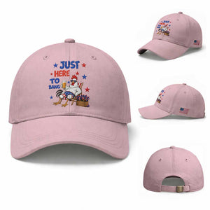 Funny Chicken 4th Of July Celebration Baseball Cap Just Here To Bang TS12 Baseball Cap Universal Fit Light Pink Print Your Wear