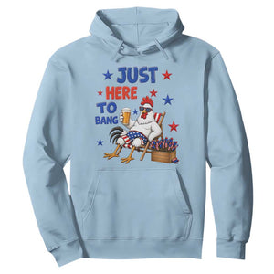 Funny Chicken 4th Of July Celebration Hoodie Just Here To Bang TS12 Light Blue Print Your Wear