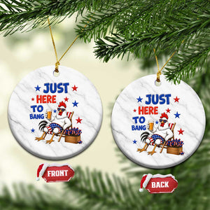 Funny Chicken 4th Of July Celebration Ceramic Ornament Just Here To Bang TS12 1pc White Marble Print Your Wear