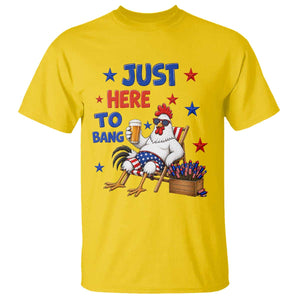 Funny Chicken 4th Of July Celebration T Shirt Just Here To Bang TS12 Daisy Print Your Wear