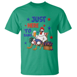 Funny Chicken 4th Of July Celebration T Shirt Just Here To Bang TS12 Irish Green Print Your Wear
