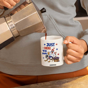 Funny Chicken 4th Of July Celebration Coffee Mug Just Here To Bang TS12 Print Your Wear