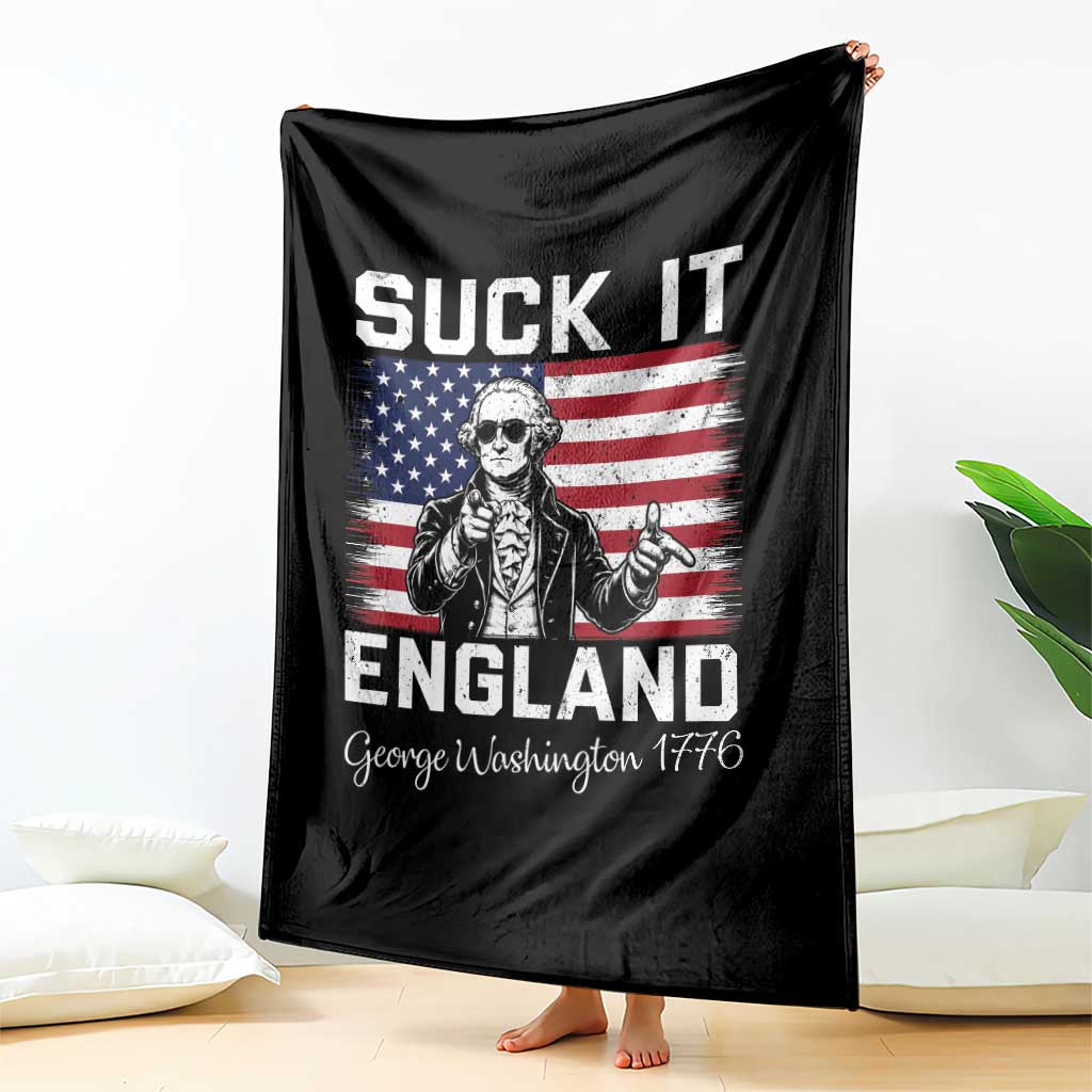 Funny 4th Of July George Washington Throw Blanket Suck It England TS12 Print Your Wear