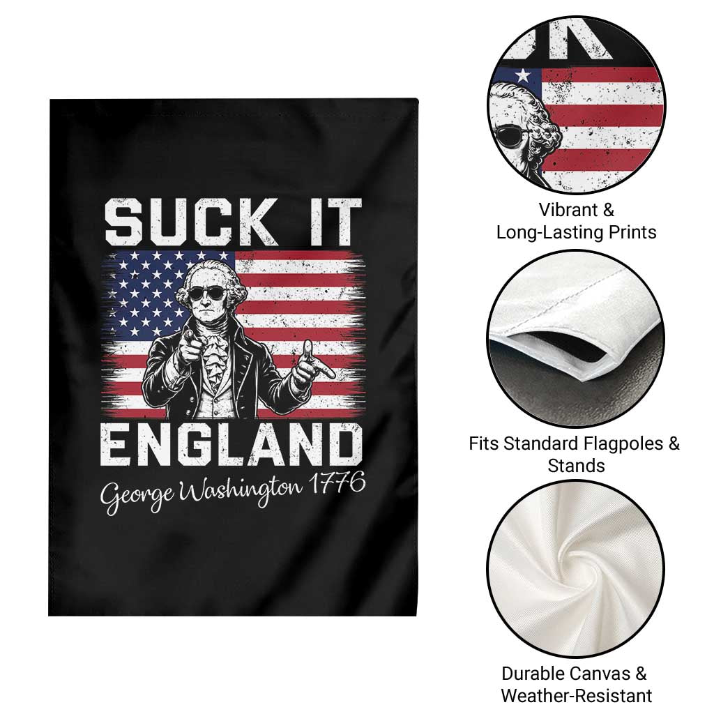 Funny 4th Of July George Washington Garden Flag Suck It England TS12 Print Your Wear