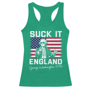Funny 4th Of July George Washington Racerback Tank Top Suck It England TS12 Irish Green Print Your Wear