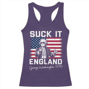 Funny 4th Of July George Washington Racerback Tank Top Suck It England TS12 Purple Print Your Wear