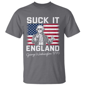 Funny 4th Of July George Washington T Shirt Suck It England TS12 Charcoal Print Your Wear