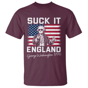Funny 4th Of July George Washington T Shirt Suck It England TS12 Maroon Print Your Wear