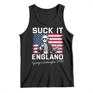Funny 4th Of July George Washington Tank Top Suck It England TS12 Black Print Your Wear
