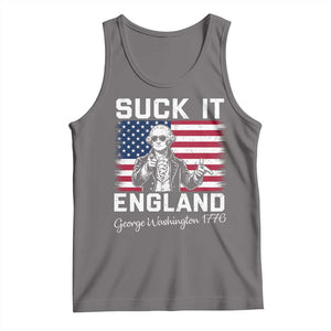 Funny 4th Of July George Washington Tank Top Suck It England TS12 Deep Heather Print Your Wear