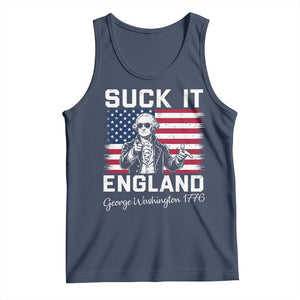 Funny 4th Of July George Washington Tank Top Suck It England TS12 Navy Print Your Wear