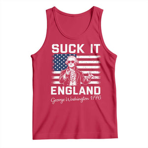 Funny 4th Of July George Washington Tank Top Suck It England TS12 Red Print Your Wear