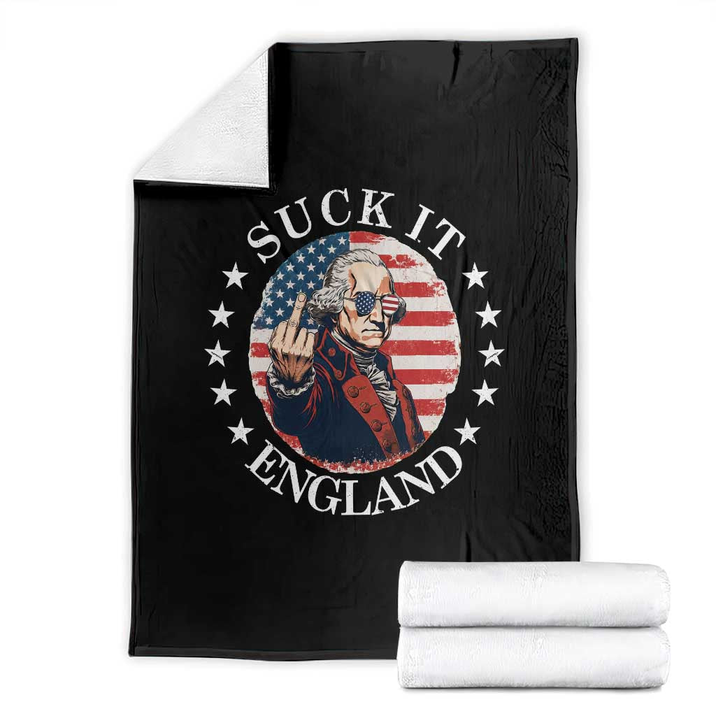 Funny George Washington Revolutionary War Throw Blanket Suck It England TS12 Black Print Your Wear
