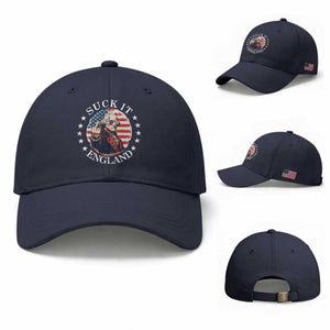 Funny George Washington Revolutionary War Baseball Cap Suck It England TS12 Baseball Cap Universal Fit Navy Print Your Wear