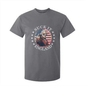Funny George Washington Revolutionary War T Shirt For Kid Suck It England TS12 Charcoal Print Your Wear