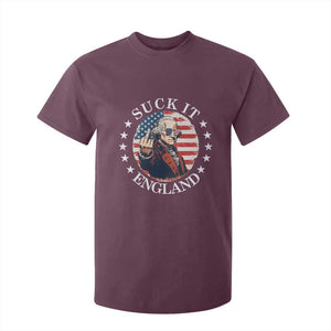 Funny George Washington Revolutionary War T Shirt For Kid Suck It England TS12 Maroon Print Your Wear