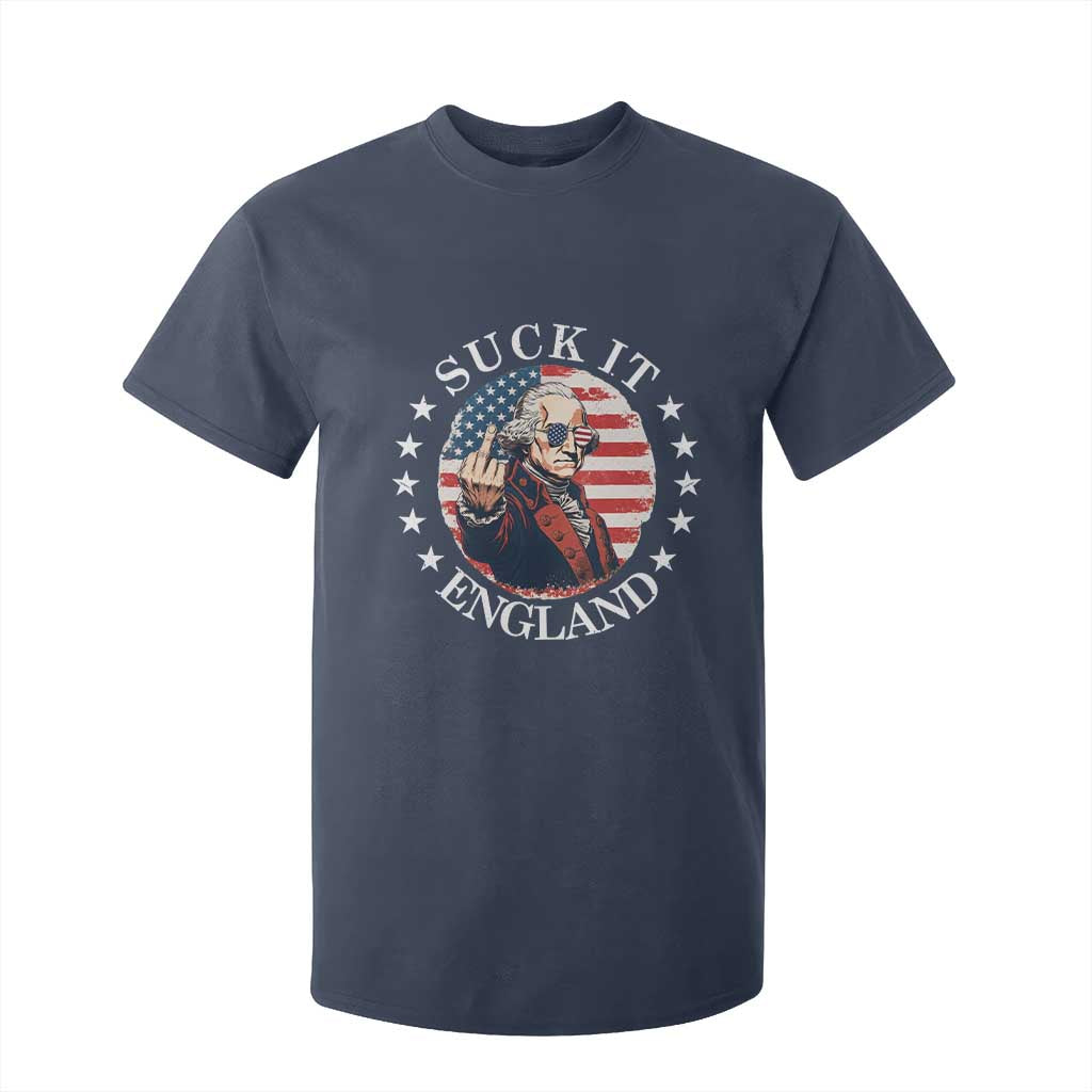 Funny George Washington Revolutionary War T Shirt For Kid Suck It England TS12 Navy Print Your Wear