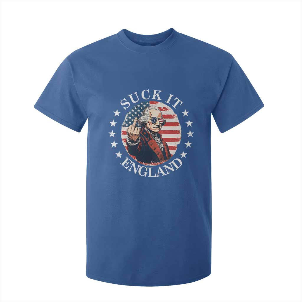 Funny George Washington Revolutionary War T Shirt For Kid Suck It England TS12 Royal Blue Print Your Wear