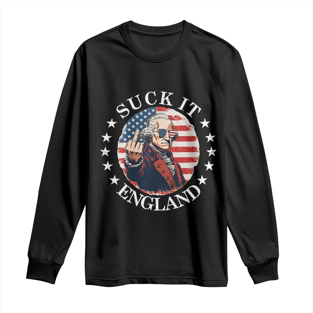 Funny George Washington Revolutionary War Long Sleeve Shirt Suck It England TS12 Black Print Your Wear