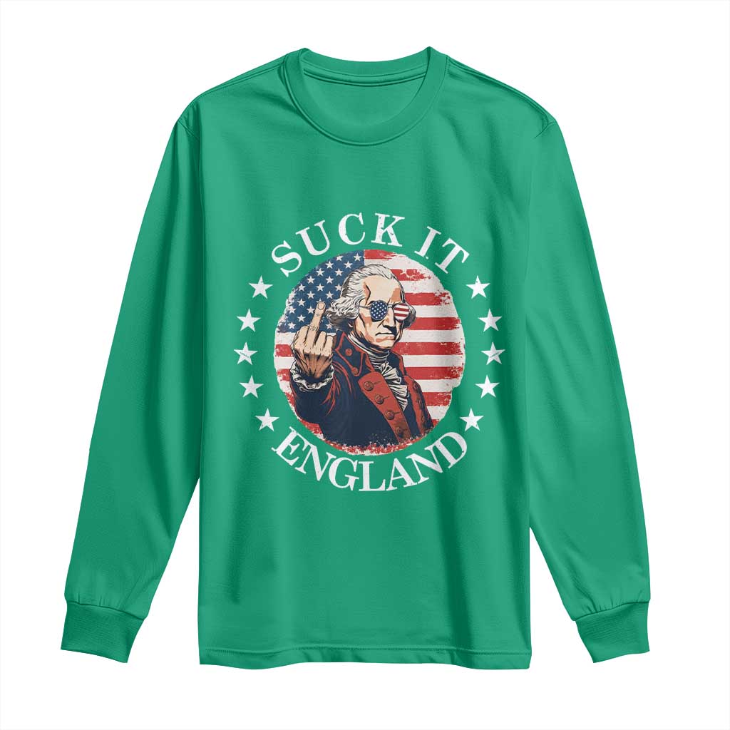 Funny George Washington Revolutionary War Long Sleeve Shirt Suck It England TS12 Irish Green Print Your Wear