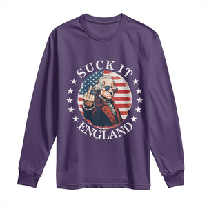 Funny George Washington Revolutionary War Long Sleeve Shirt Suck It England TS12 Purple Print Your Wear