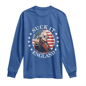 Funny George Washington Revolutionary War Long Sleeve Shirt Suck It England TS12 Royal Blue Print Your Wear