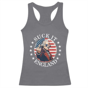 Funny George Washington Revolutionary War Racerback Tank Top Suck It England TS12 Charcoal Print Your Wear
